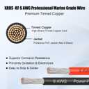 Marine Wire 6 AWG, 30FT Red & 30FT Black Tinned Copper Boat Cable, Ultra-Flexible 6 Gauge Marine Grade Electrical Wire for Trolling Motor, Solar, and Battery