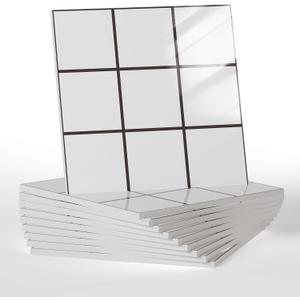 3 x 10pcs Marble Peel and Stick Backsplash Waterproof Wall Panels, Self Adhesive Marble Foam Tile, 11.8"x11.8" PVC Wall Panels for Bathroom, Kitchen, Living Room and Laundry Room (Plaid Pattern) (White and Black)