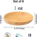 Mini Serving Dishes, Bamboo Small Appetizer Plates for Desserts/Charcuterie/Snacks, Dipping Sauce Bowls Set for Condiments/Spice/Tomato Sauce, Mini Sushi Plates, 1 oz 6 Pcs