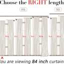Linen Cotton Farmhouse Curtains for Living Room, Cream Off White Natural Fabric Semi Sheer Curtains 84 Inches Long, Neutral Ivory Boho Pleated Bedroom Bay Window Curtain Drapes 84 Length 2 Panels Set