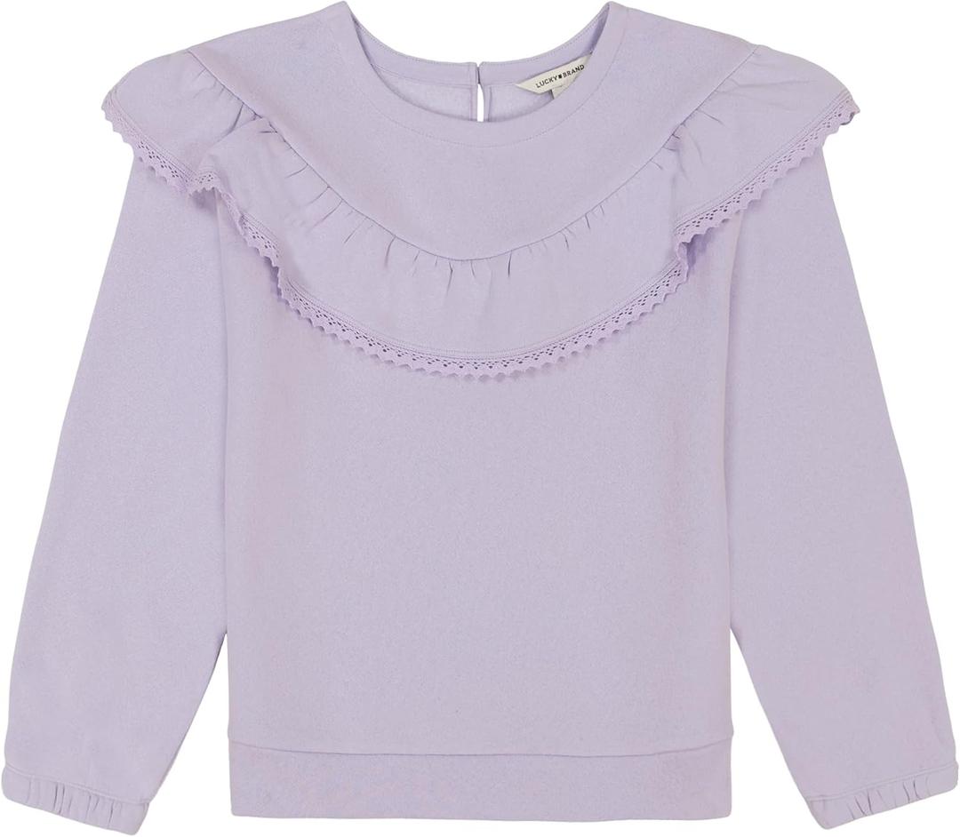Lucky Brand Pullover Fleece Crewneck Sweatshirt (Purple, L)