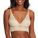 Maidenform Pure Comfort Lace Bralette, Padded Wireless Bra, Convertible Longline Halter Bralette with Soft Foam Cups, 34A