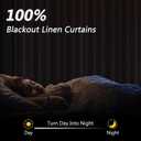 Guken White 100% Blackout Linen Curtains 84 Inch Length 2 Panels Set for Living Room Bedroom Back Tab Thermal Insulated 100% Black Out Drapes Room Darkening Farmhouse Style for Bedroom Curtains 52x84