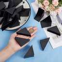 BENECREAT 36Pcs 6 Sizes Triangle Protector Translucent Plastic Corner Guards Covers Proofing Edge Protector for Picture Frame Mirror Ceramic Glass Transparent Protection, Black