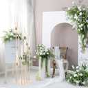 Tall Floor Candle Holder Set, 8-arm Metal Floor Candelabra Candle Holders, Large Gold Wedding Centerpiece, 45.3'' H Candlestick Stand with Acrylic Shade for LED Candles for Party Wedding Home Decor