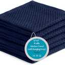 Premium Cotton Waffle Kitchen Wash Cloths - Pack of 6 (12x12 Inches), Ultra Soft, Super Absorbent, Quick Dry, Best as Wash Cloth and Dish Rags - Blue