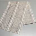 Artoid Mode Brown Rustic Cotton Linen Table Runner, Seasonal Embroidered Hollow Kitchen Dining Table Decoration for Home Party Decor 13x72 Inch