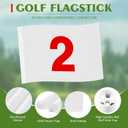 Golf Flag Stick 6ft, 3 Set Putting Green Flags with Hole Cup & Flagstick, Numbered Pin Flags for Backyard Yard Driving Range Chipping Green, Practice Accessories Gift for Men(White)