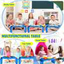 Kisston 12 Pcs Kids Lap Desk Bulk Tray Lap Table Bed Table Plastic Desk with Extra Storage Space Activities Children Portable for Kids Students Work Study School Classroom(Blue)