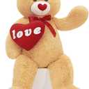 MorisMos Love Heart Red Giant Teddy Bear, I Love You Bear Plush Stuffed Animal Valentines Gift Girlfriend Boyfriend, Birthday, 35.5 Inch