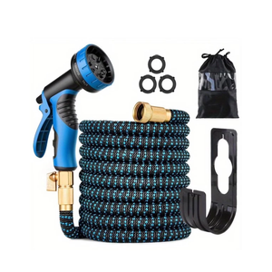 50FT Expandable Water Hose – Flexible Lightweight No-Kink Garden Hose for Outdoor Watering, Car Wash, Lawn & Yard with Leakproof Brass Fittings, Durable Expanding Water Hoses
