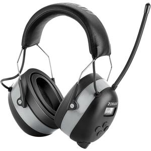 ZOHAN EM042 AM/FM Radio Headphone with Gel Pads,Ear Protection Noise Reduction Safety Ear Muffs,Ultra Comfortable Hearing Protector for Lawn Mowing and Landscaping (Gray with Gel Ear Pads)