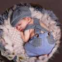Holibeat Newborn Boy Photography Props Baby Boy Photo Shoot Outfits Infant Gentleman Romper Suits with Hat