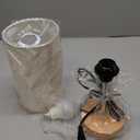 Yarra-Decor Bedside Table Lamp with USB Port - Touch Control for Bedroom Wood 3 Way Dimmable Nightstand Lamp with Round Flaxen Fabric Shade for Living Room, Dorm, Home Office (LED Bulb Included)