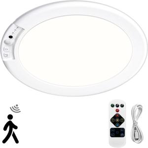 Rechargeable Ceiling Light with Motion Sensor & Remote,7.5" No Wiring Battery-Powered LED Light,3 Color Dimmable, Magnetic Mount Indoor Ideal for Bathroom,Closet,Stairs,Garage,Pantry, Hallway