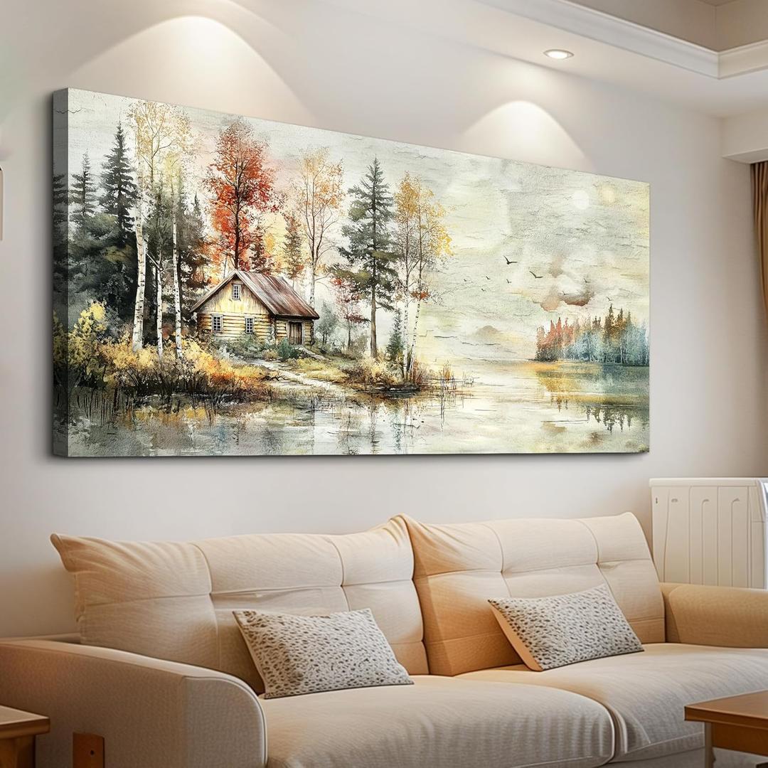JUDASJART Large Wall Art For Kitchen Wall Decor For Living Room Dining Room Decorations Still Life Pictures Forest Hut Painting Artwork Ready To Hang Bar Wall Posters Home Decor 30"x60"