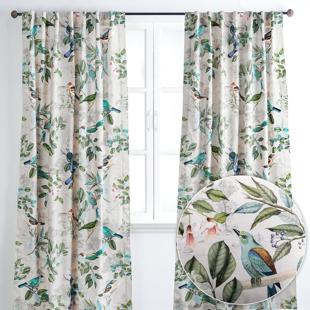 Maison d' Hermine Curtains for Living Room 100% Cotton 108 inch Length Two Panels Light Filtering Curtains for Bedroom Windows with Rod and Loop Pockets Drapes (Solstice Beige, 50" W x 108" L)