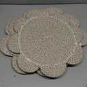 Set of 6 Round Woven Scalloped Edge Placemats 13.8" Boho Farmhouse Rattan Table Mats Scalloped Cotton Rope Placemats Non Slip Heat Resistant Place Mats for Kitchen Table Decor