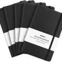 Huhuhero 5 Pack Lined Journal Notebook, Hardcover Notebooks for Work School, 5"8.25", 120Gsm Thick Paper Small Writing for Note Taking Office Home, Black