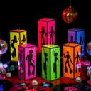 Spiareal 6 Pcs 70s Decor Disco Box 70s Party Decorations 70s Disco Table Paper Centerpiece Decorations for Hippie Retro Music Theme Birthday Party Favors