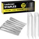 HongWay 120 Pack 12 Inch Landscape Staples, Garden Stakes 11 Gauge Galvanized Ground Staples Lawn Yard Tent Fence Stakes Landscaping Fabric Pins for Gardening Secure Outdoor Decorations