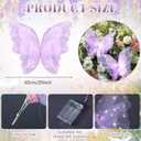 Yinkin 2 Pcs 20 Inch Large LED Butterfly Decorations Mariposas Grandes para Decoracion Giant Light up 3D Butterflies for Wedding Birthday Party Baby Shower Decor(Purple)