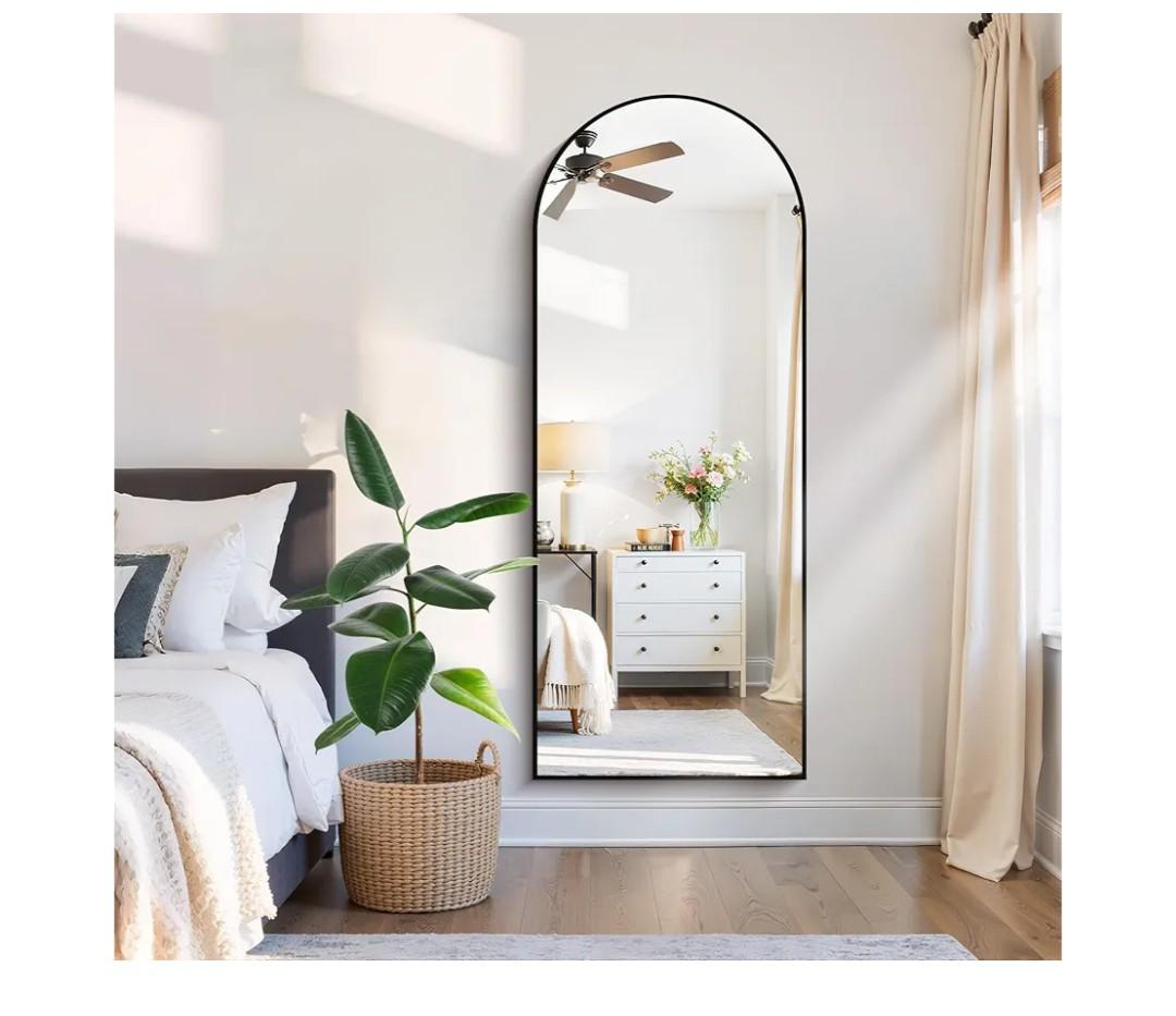 CIRCUMI Arched Wall Mirror, 24"x60" Black Arched Mirror with Tempered Glass, Metal Frame, Large Size for Bathroom, Living Room,Entryway,Over Sink, Arch Mirror for Decor,Shatterproof&Crystal-Clear