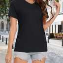 MAGCOMSEN Women's Short Sleeve T Shirt (Black, S)