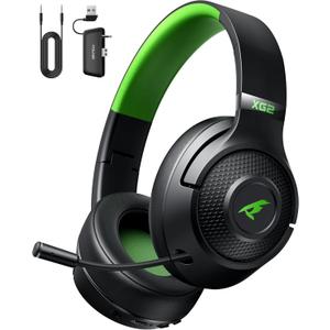 Wireless Gaming Headset for XBOX Series X|S|One, PC, PS5, PS4, Mac, Switch, Gaming Headphones with 2.4GHz, Bluetooth 5.4, 40MM 3D Stereo Sound, 40H Battery, Retractable Noise Canceling Mic,3.5mm Wired