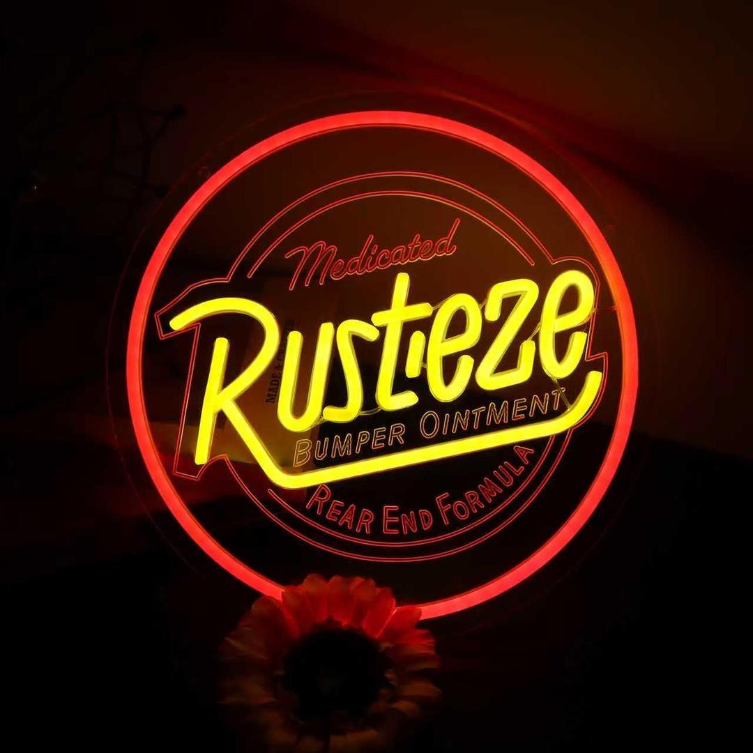 Rust Neon Eze Sign Car Bumper Neon Sign for Wall Decor, Dimmable LED Neon Light for Bedroom Living Room Gaming Room Man Cave Garage, USB Powered Lights for Birthday gifts