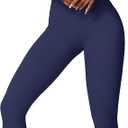 ABOCIW Workout Sets for Women 2 Piece Square Neck Long Sleeve Crop Tops High Waist Flared Leggings Gym Sets (Medium, Z-navy Blue)