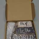 Moucuny 4 Pcs Christmas Table Decor Wooden Christian Religious Decoration Nativity Scene Centerpiece Joy to the World Tiered Tray Decor Farmhouse Xmas Decoration for Kitchen