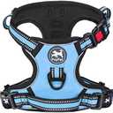 PoyPet Dog Harness No Pull, Reflective Vest Harness with Front & Back 2 Clips and Easy Control Handle for Small Medium Large Dog (XS, Black)