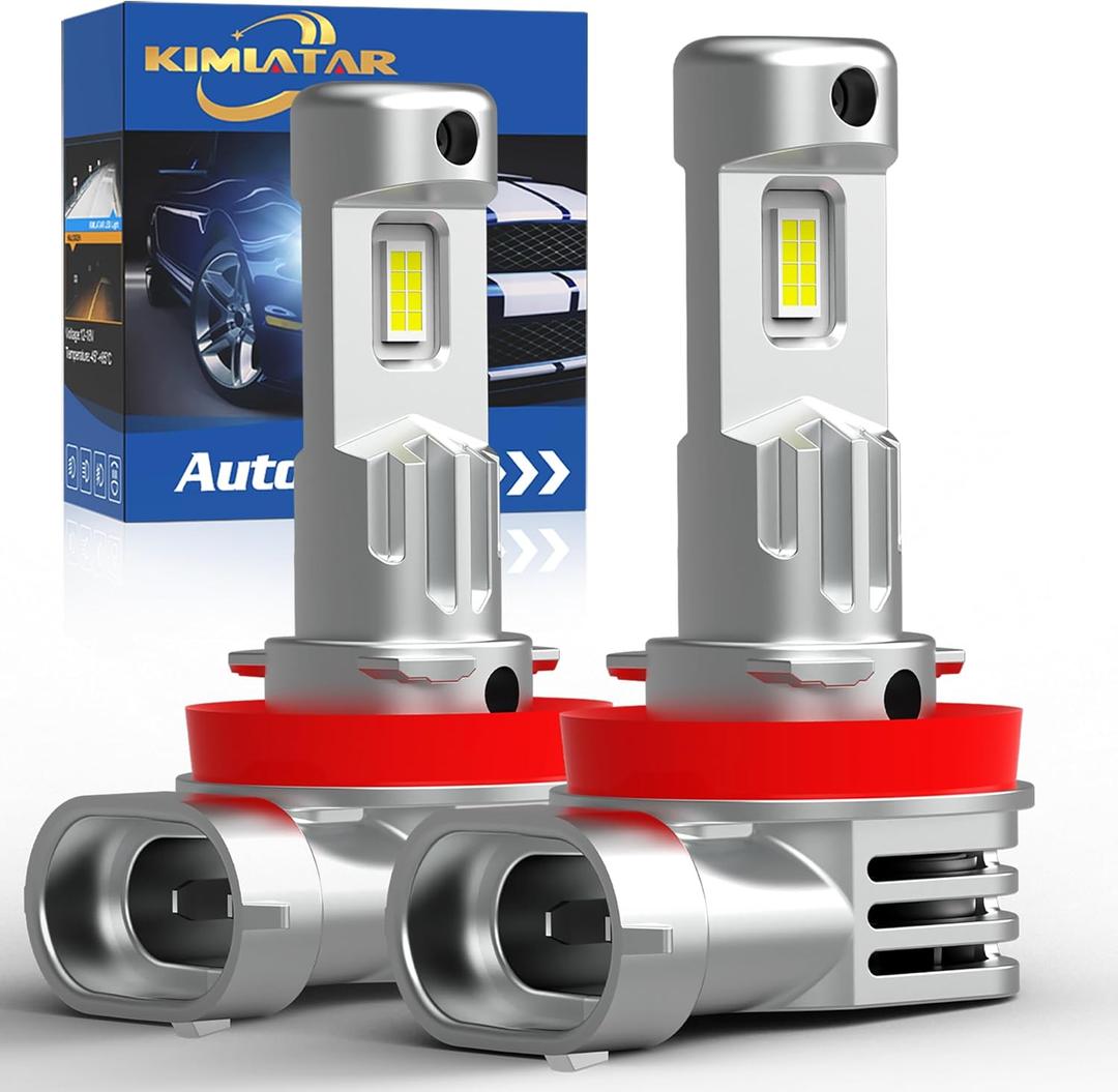 Latest H11 Light Bulbs,Upgraded 900% Super Bright with Fan Cooling,60000LM Brightness, Real 1:1 Halogen Size,Plug and Play 10-Year Lifespan, H8/H9/H16/ Fog Light Bulbs, Pack of 2