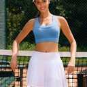 RUNNING GIRL Sports Bra for Women High Support,Criss-Cross Back Strappy Sports Bra Moulded Cup High Impact Workout Top(WX3066_Light Blue_XL) (Blue, XL)