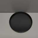 Round Wood Serving Tray, Solid Wooden Decorative Tray Non-Slip Tea Coffee Table Tray Snack Plate Food Meals Serving Tray with Raised Edges for Home Decor Kitchen Restaurant (8.2inch, Black)