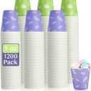 LITOPAK 1200 Pack 5 oz Paper Cups, Colorful Samll Disposable Paper Bathroom Cups for Parties, Travel, and Events