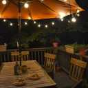 Solar String Lights, Waterproof and Shatterproof LED Outdoor Solar Light with 25 G40 Bulbs, 27 Ft Long Umbrella Sting Lights Patio Lights
