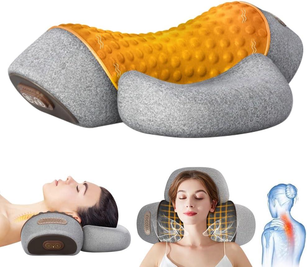 Pillow Neck Massager Hump: Fisiorest 3-in-1 Neck Massager Pillow for Neck Shoulder Pain Relief, Heated Neck Massager Pillows with Heating,Traction,Vibrating Function, Callixe Thera Pillow