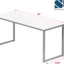 SHW Mission 55-Inch Home Office Computer Desk, White