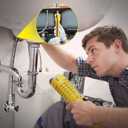 Basin Wrench, Faucet and Sink Installer Tool Multifunctional Plumbing Tool Pipe Extractor for Sink Bathroom Kitchen Toilet Plumbing (2 Head Yellow)