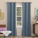Sun Zero Easton Energy Saving Blackout Grommet Curtain Panel, 40" x 63", Denim Blue