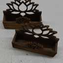 Qunclay 2 Pack Lotus Flower Business Card Holder, Wooden Decorative Business Card Holders for Desk Postcard Display Stand for Office Desktop