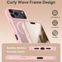 SunStory Compatible with iPhone 17 Pro Case with HD Screen Protector, [Compatible with MagSafe] Cute Wave Translucent Matte Phone Case for iPhone 17 Pro (Pink)