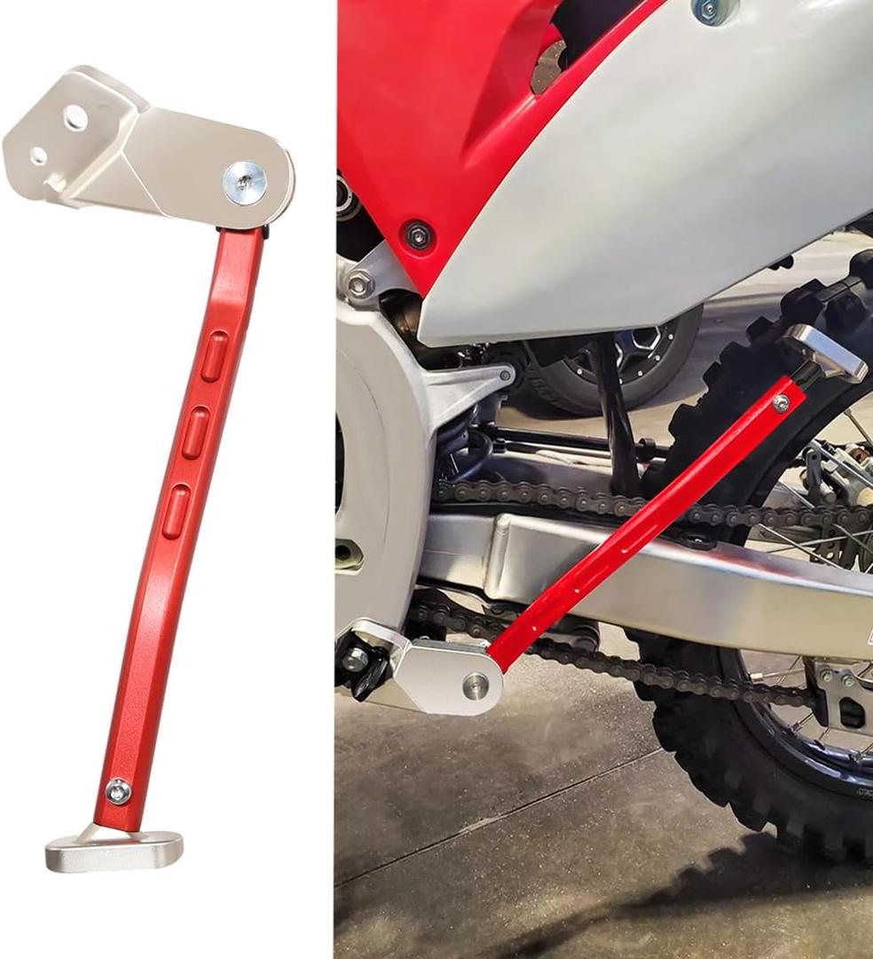 Motorcycle Side Stand Add-On Kickstand Compatible With For Honda 20132024 CRF250R CRF450R (Red)