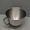 5 QT Food-Grade Stainless Steel Mixer Bowl Compatible With KITCHENAID TILT-HEAD STAND MIXERS 4.5-5 Quart, with Anti-slip handle & Prominent Clasp, Stainless Steel Polished (Silver)