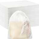 Berlune 200 Pcs Dust Bag for Purse Travel Shoe 19.7 x 15.8 Inches Non Woven Fabric Handbag Storage Organizer Breathable Dust Bag with Rope for Storing Shoes Boots, White