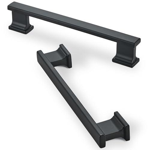 GOFFIDECO 20 Pack 6 Inch Length|5 Inch(128mm) Hole Center Matte Black Kitchen Cabinet Handles, Cabinet Pulls Kitchen Cabinet Hardware, Cupboard Pulls, Drawer Handles
