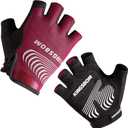 KINGSBOM Breathable Cycling Gloves, Shock-Absorbing Bike Gloves with Light Silicone Gel Pad, Anti-Slip Bicycle Gloves for Men and Women (Small, Red)