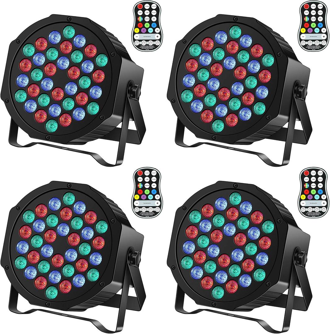 Rechargeable Par Can Lights U`King Wireless LED Uplights Battery Powered Uplighting RGB 36W Stage Lighting for Events DJ Disco Wedding Party - 3 Pack